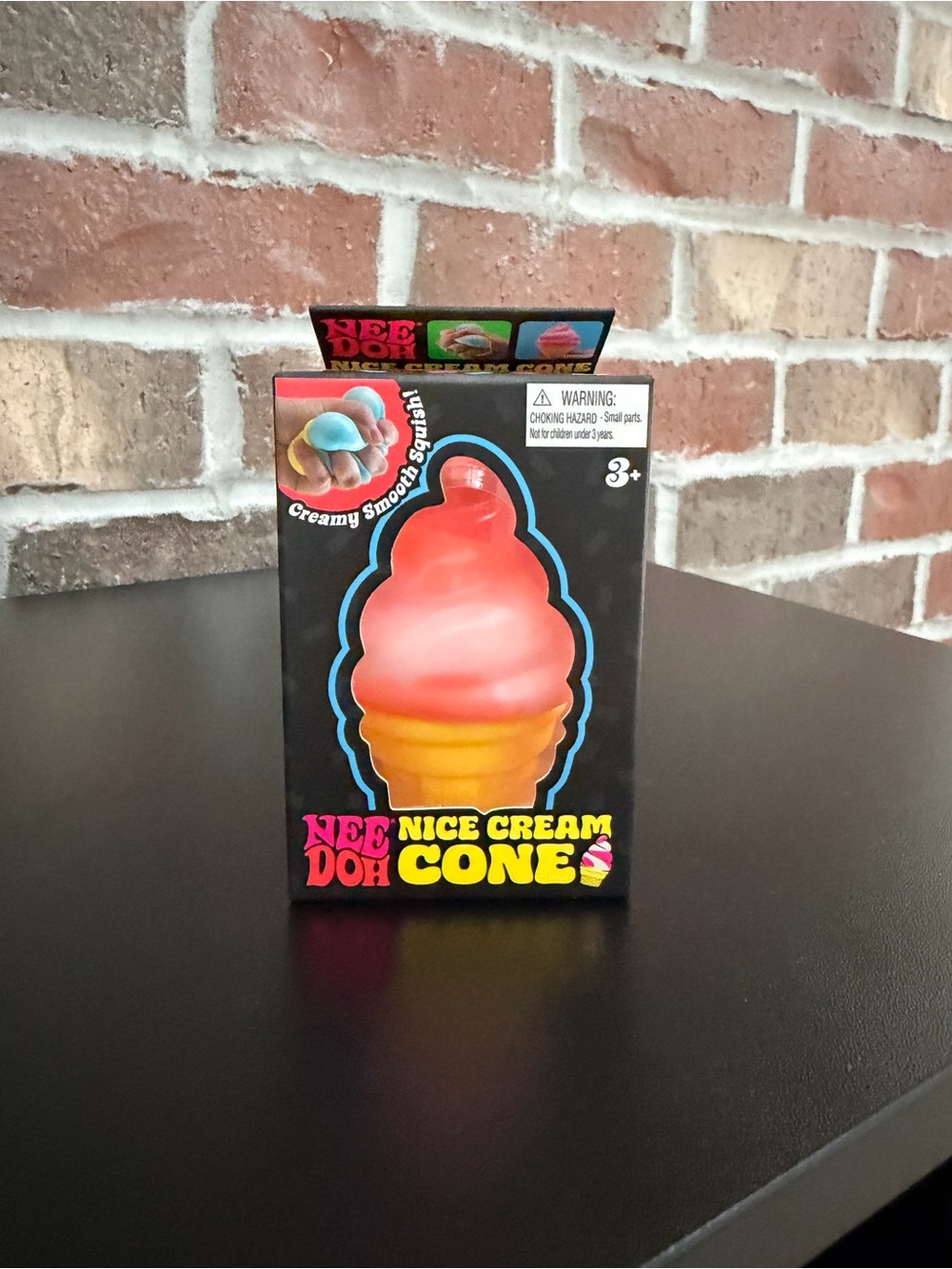 Nee Doh Nice Cream Cone Orange Squishy Sensory Toy